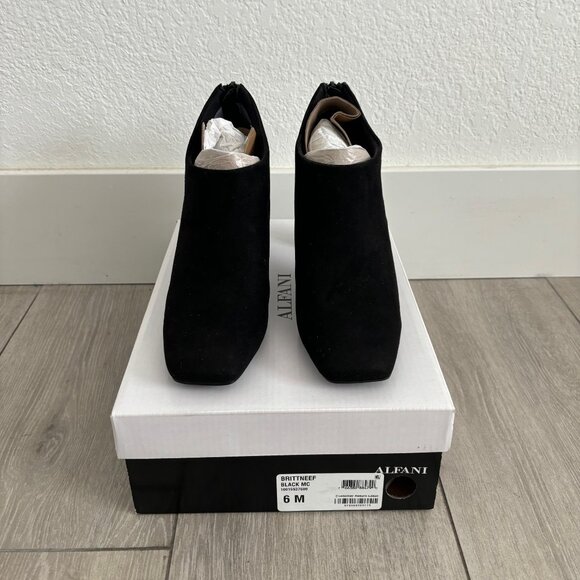 ALFANI Black Brittnee Square-Toe Booties - Size 6 M - Picture 4 of 6